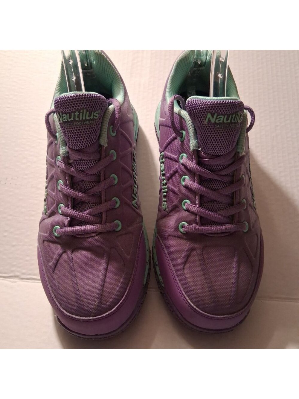 Nautilus Womens Safety Toe Athletic Shoes Purple & Mint N2157 Size 9W